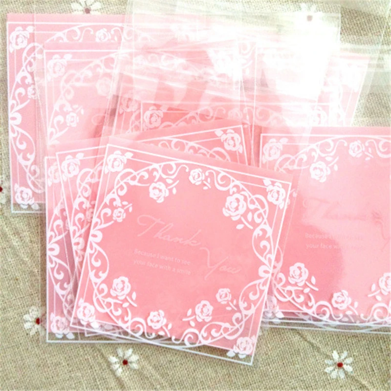 Cute Transparent Baby Shower Baking Food Biscuit Cookie Self Adhesive Small Packaging Package Bakery Plastic Candy Bag