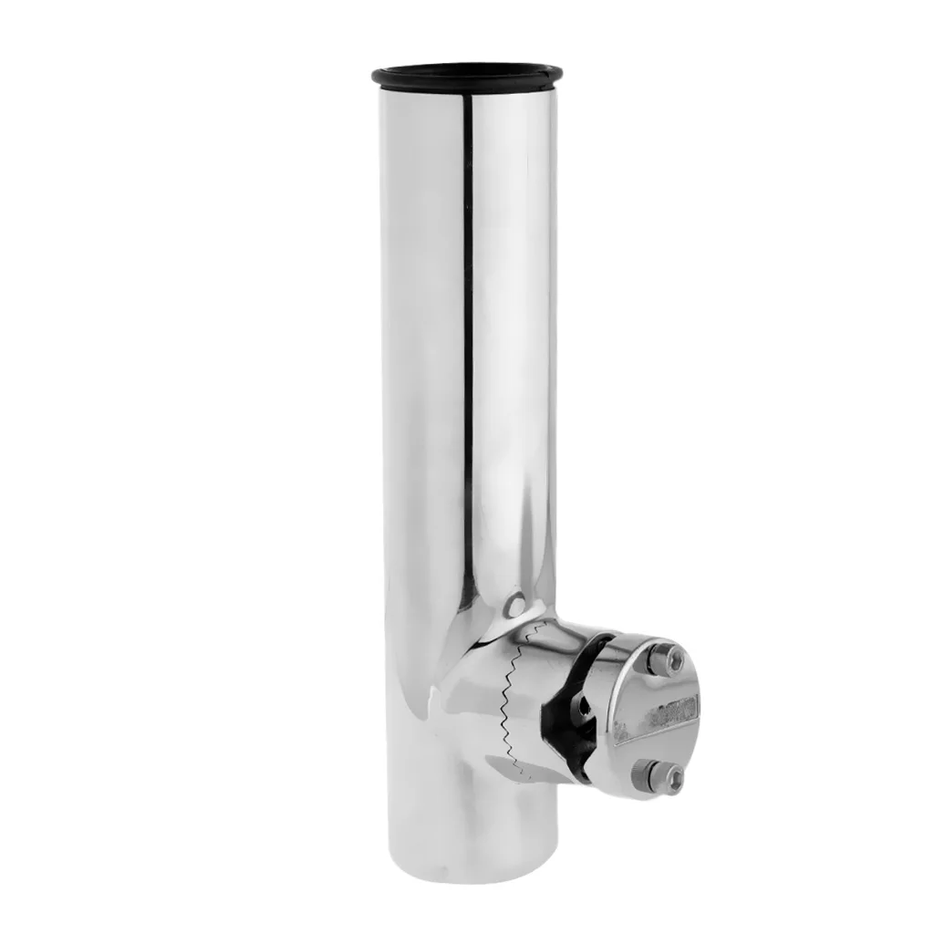 

2 Pieces Fishing Rod Gear Holder Tube for Boat Rail Mount 19-25mm Portable Stainless Steel Tools Tackle Accessories