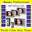 Best Style Magnetic Lock Two to Four Video Doorphones Device 7 inch Screen Display Outdoor Video Door Intercom System Kit D246b