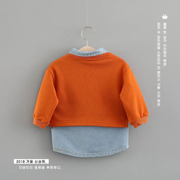 Girls Clothes Cotton Kids Fashion 2018 Autumn Set Girl Printed Sweater + Denim Dress Toddler Winter Clothes Baby Girl Outfit 102