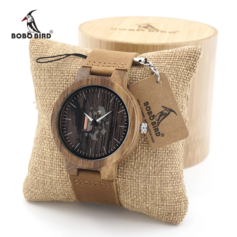 Relogio masculino Watch Men BOBO BIRD Unique Wood Quartz Wrstwatches Male Top Brand Design Elegant with Leather Bands