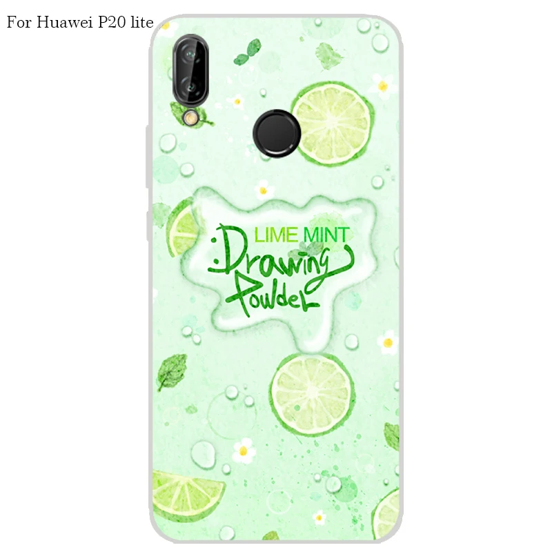 Huawei P20 lite Case Cover TPU Case For Huawei P20 lite Phone Cover Sweet Floral Cute Cat TPU P20 lite Soft Case Fashion 100%   a15