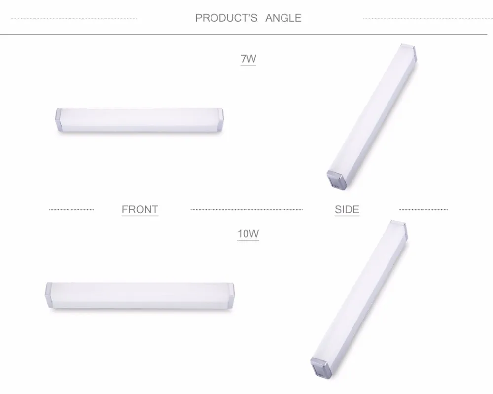 LUCKYLED бренд современный светодиодный светильник для зеркала 7 Вт 10 Вт 450 мм/590 мм водонепроницаемый настенный светильник для ванной комнаты светильник s AC85-265V алюминий+ Поликарбонат