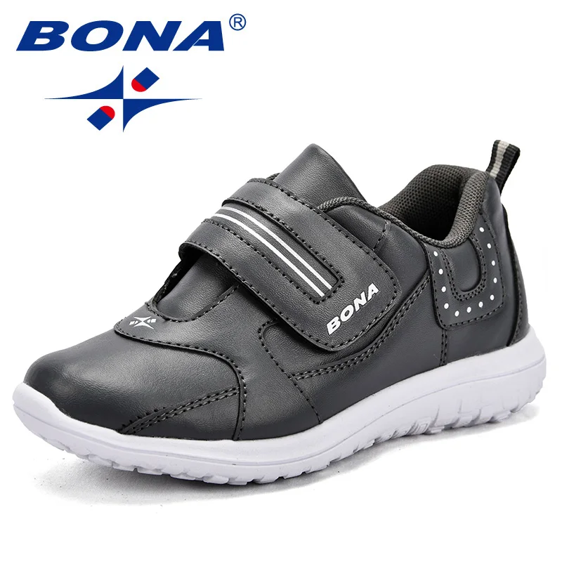 بونا جديد وصول الكلاسيكية نمط الأطفال رياضية هوك و حلقة الاصطناعية الفتيات حذاء كاجوال في الهواء الطلق الفتيان حذاء فاخر ضوء