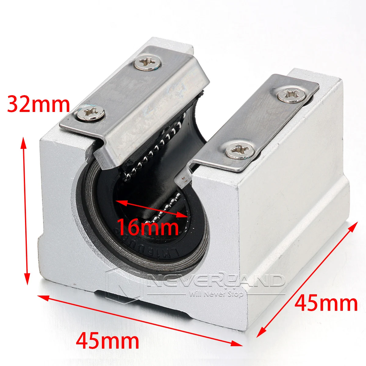 

4PCS SBR16UU Aluminum Block Linear Motion Ball Bearing Slide Block Match 16mm Linear Guide Rail