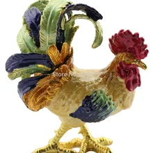 Большой размер, металлическая пробка с хвостом павлина, свадебные сувениры и подарки, эмалированная шкатулка 5,9x2,7x7,2 дюймов