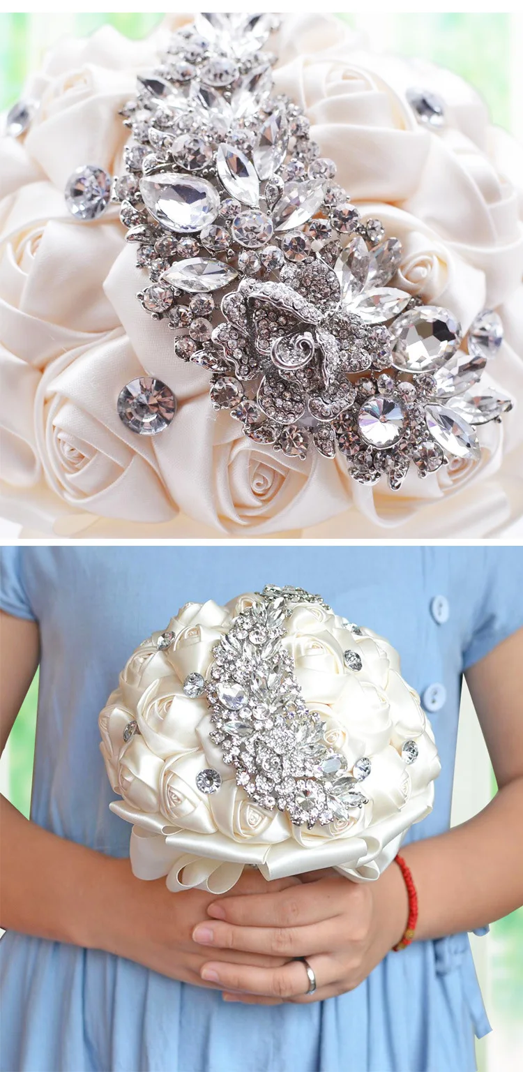 Кристалл Свадебная букетная брошь букет свадебные аксессуары невесты Искусственный Свадебные цветы Свадебные букеты 2019