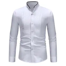 Большой размер мужская деловая рубашка с длинными рукавами белая умная повседневная мужская классическая мужская рубашка Передняя