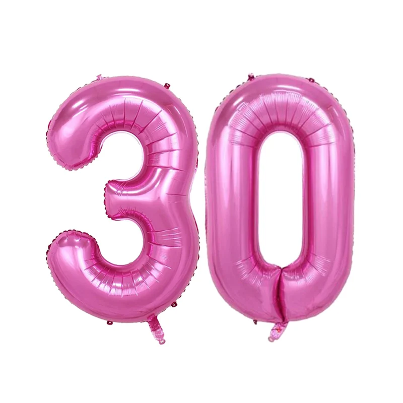 40 дюймов 30/40/50/60 Юбилей алюминиевый Фольга воздушные шары для дня рождения воздушные шары бакалавра вечерние Свадебные украшения поставки - Цвет: Pink 30