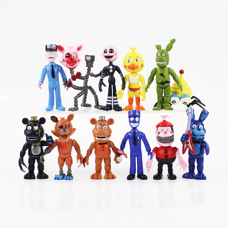 13Pcs/lot 9cm FNAF PVC Action Figures With Gift Bag Toys Collection Foxy Bear 