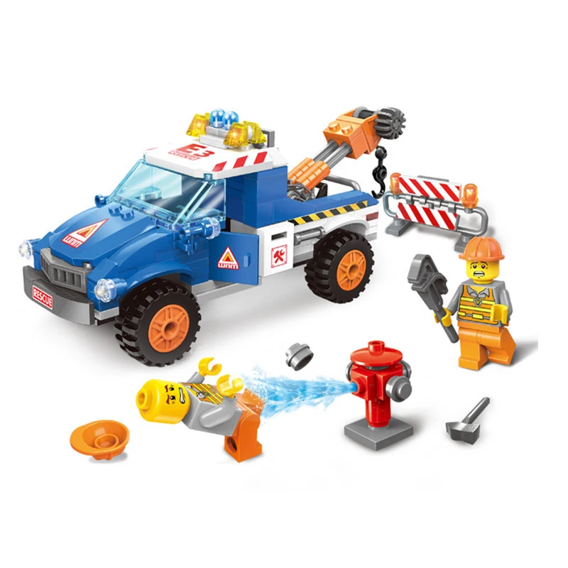 1109 город дорожный рабочий автомобиль строительный блок 207 Обучающие игрушки модель для детей