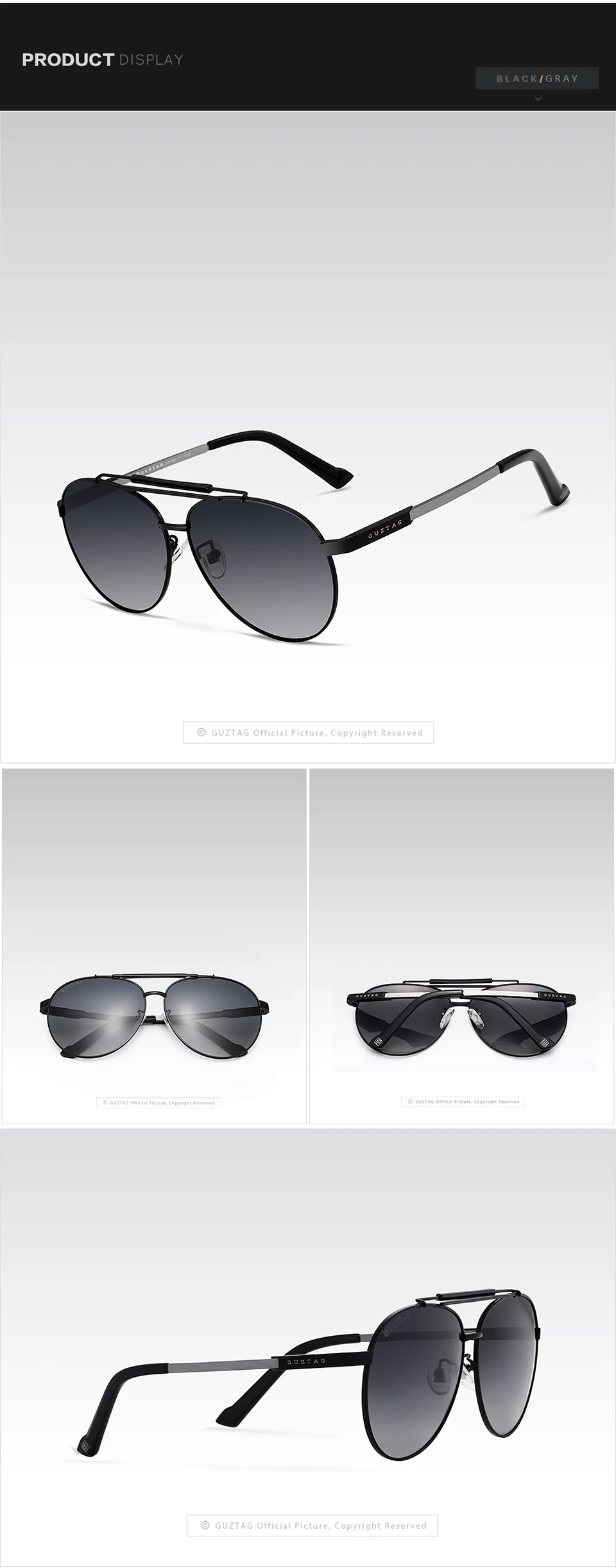 GUZTAG унисекс классические Брендовые мужские и женские алюминиевые солнцезащитные очки HD поляризованные UV400 зеркальные Мужские Солнцезащитные очки женские для мужчин G8002