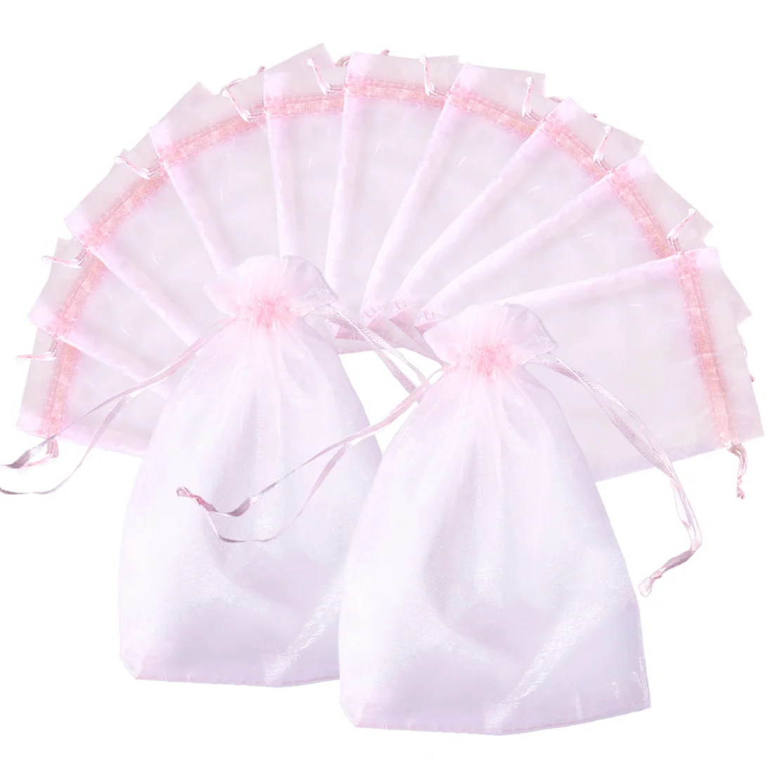 

100ps 13*18cm Resealable Transparent Gauze Drawstring Bag Rope Bags For Wrapping Party Storage Candies