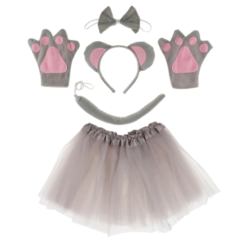 

Animal Cosplay Costume Mouse Headband Tails Tails Bow Skirt Fancy Dress Zoo for Parties School Plays Situational Performance