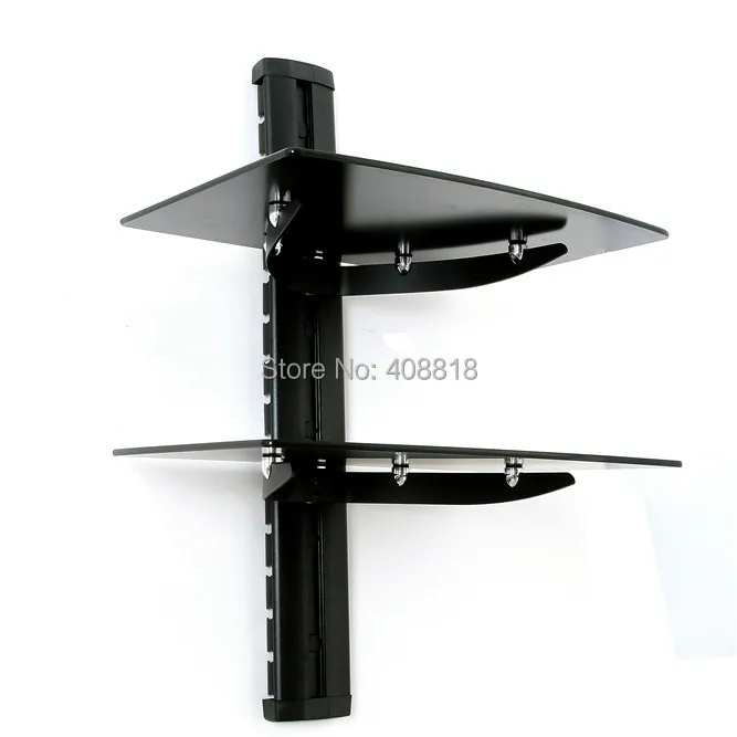 Black 2 Shelves Tv Stereo Rack Component Wall Mount Av Dvd Stand Black 2 Shelves Tv Stereo Rack Component Wall Mount Av Dvd Stand Tempered Gl In From Consumer Electronics On Aliexpress Alibaba Group