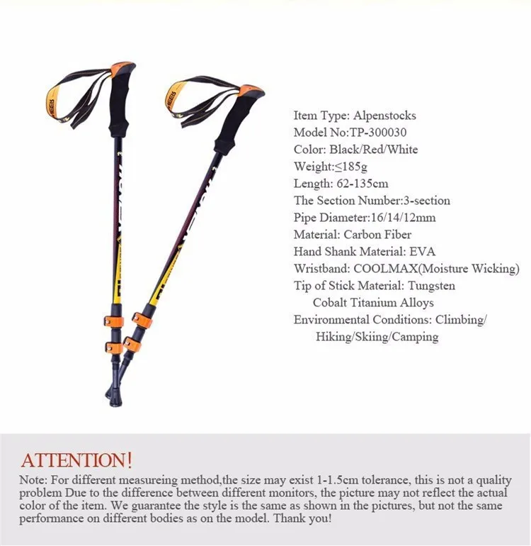 Fibra de Carbono Nova Ultra-leve Ajustável Acampamento Caminhadas Trekking Vara Alpenstock Escalada Esqui Pólo 2020 4 High Quality Esporte e Lazer