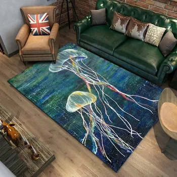 

Jellyfish Art Carpets For Living Room Abstract Area Rugs Bedroom Home Decor Coffee Table Floor Mat Study Carpet Cloakroom Rug
