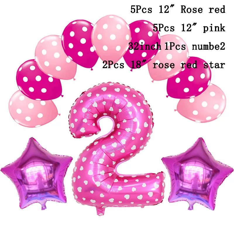 13 шт./лот Baby Shower 1st Party 32 дюйма розовый и голубой номер воздушные шары из фольги