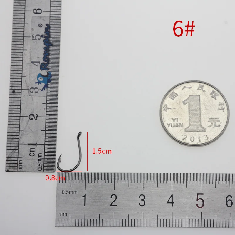 Rompin 50 шт. крючок для ловли осьминогов 8299 HC-72A высокоуглеродистой стали рыболовный крючок морской окунь черный офсетный осьминог клюв приманка size6-9/0 - Цвет: size 6