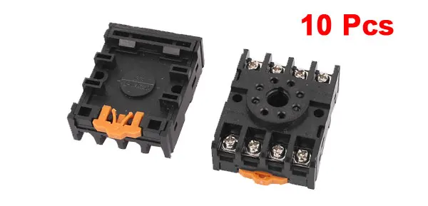 10 Pcs 8 Terminals Relay Socket Holder for MK2P-1 JQX-10F