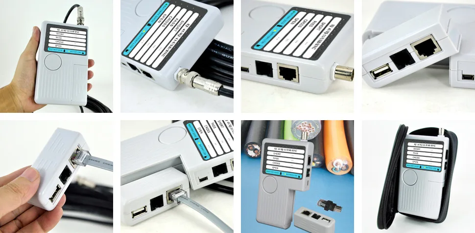 NF-3468 4 в 1 Многофункциональный цифровой RJ11/RJ45/BNC/USB Кабельный тестер кабельный тестер длины английская версия