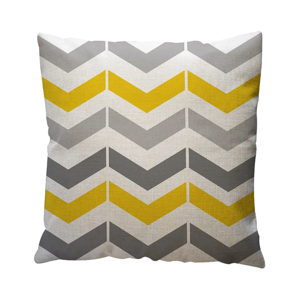 Желтый серый геометрический чехол для подушки домашний декор хлопок наволочка для дивана 45*45 см декоративные подушки Чехол Funda De Almohadas - Цвет: E