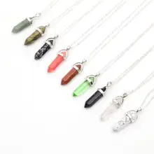 Meajoe, Трендовое ожерелье с кулоном из натурального кристалла, ожерелье с кулоном в виде пули, винтажное очаровательное цветное ожерелье с кулоном, ювелирное изделие для женщин, подарок