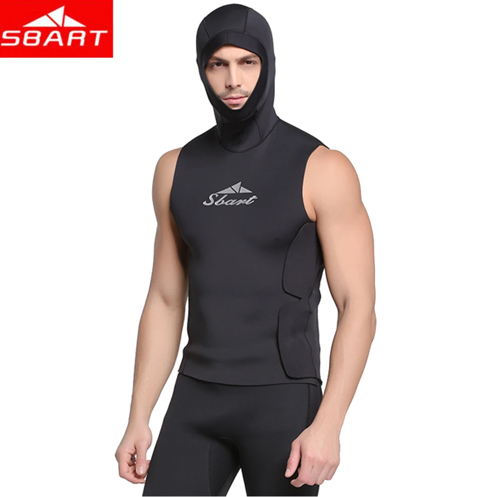 SBART 3MM Neoprene wetsuit thick warm swimming suit hooded sunscreen