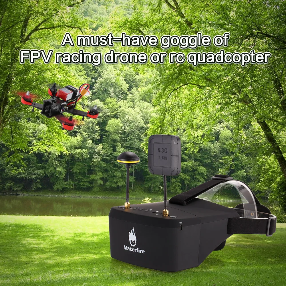 EV800D 800*400 5 8G 40CH очки с двойной антенной FPV видео DVR для QAV 250 220 210 Для