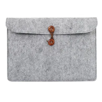 

Laptop Sleeve 15.6 inch Wood Buckle Wool Felt Bag 11 13 14 15.4 15.6 17.3" for Macbook Asus HP Acer Dell Notebook Bag Men Women