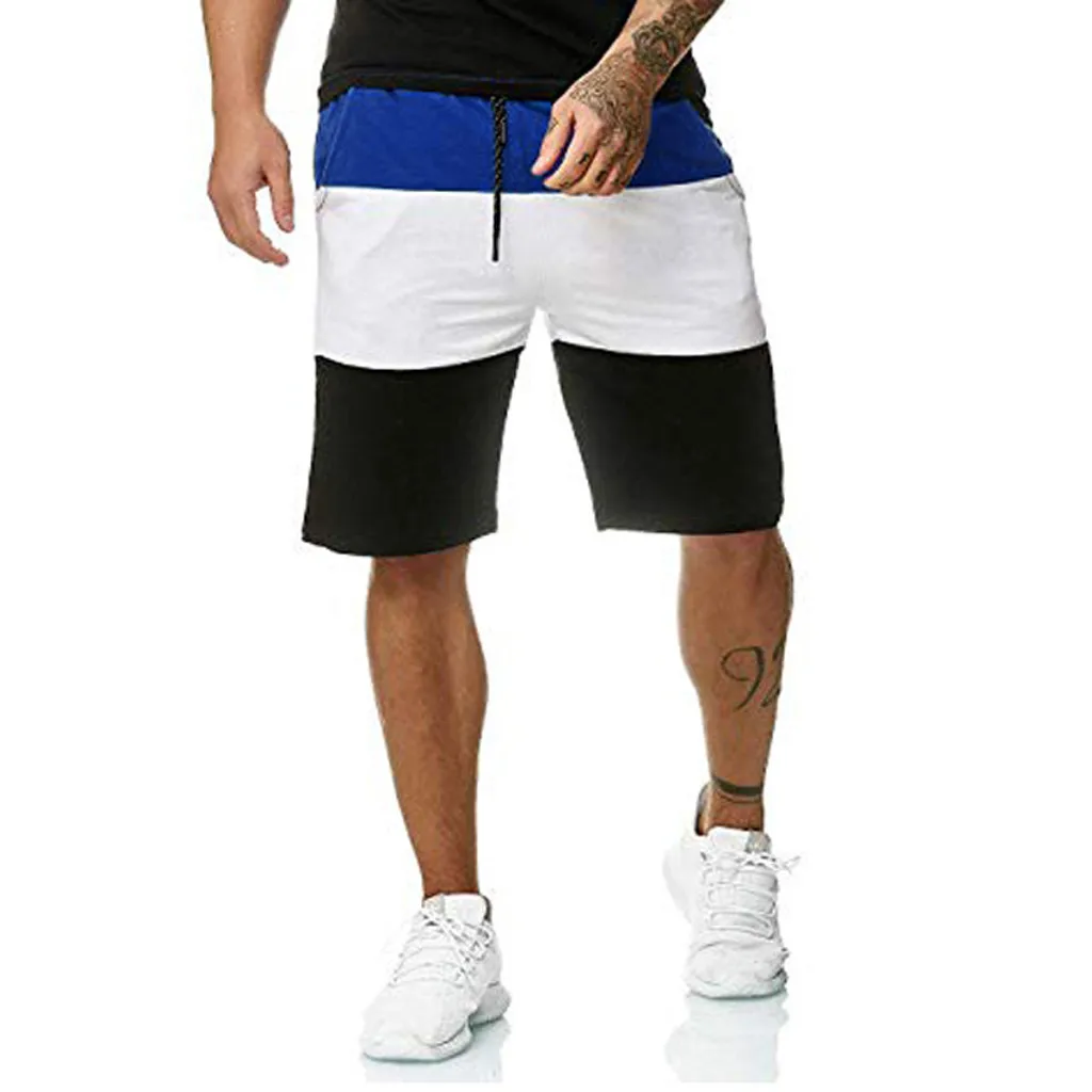 Синий Модные бермуды masculina,, мужские комбинированные, стиль, хлопок, много карманов, комбинезоны, шорты, модные штаны, короткие, homme - Цвет: Синий