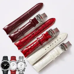Новые женские кожа часы ремешок для Tissot 1853 T035 Женская Складная Застежка наручные браслеты 18 мм черный красный коричневый белый ремешок