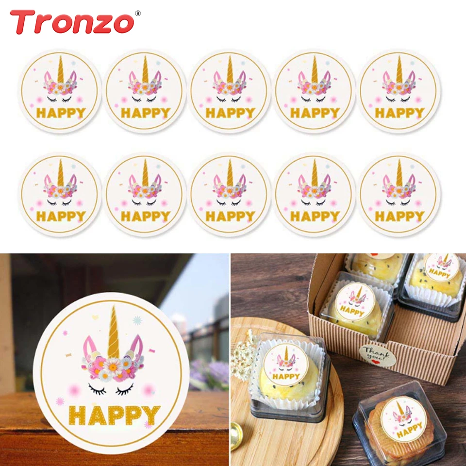 

Tronzo Unicorn Candy Box Sticker Birthday Party Decorations kids Happy Unicorn Party Gift Box Stickers Packaging Wedding Gifts