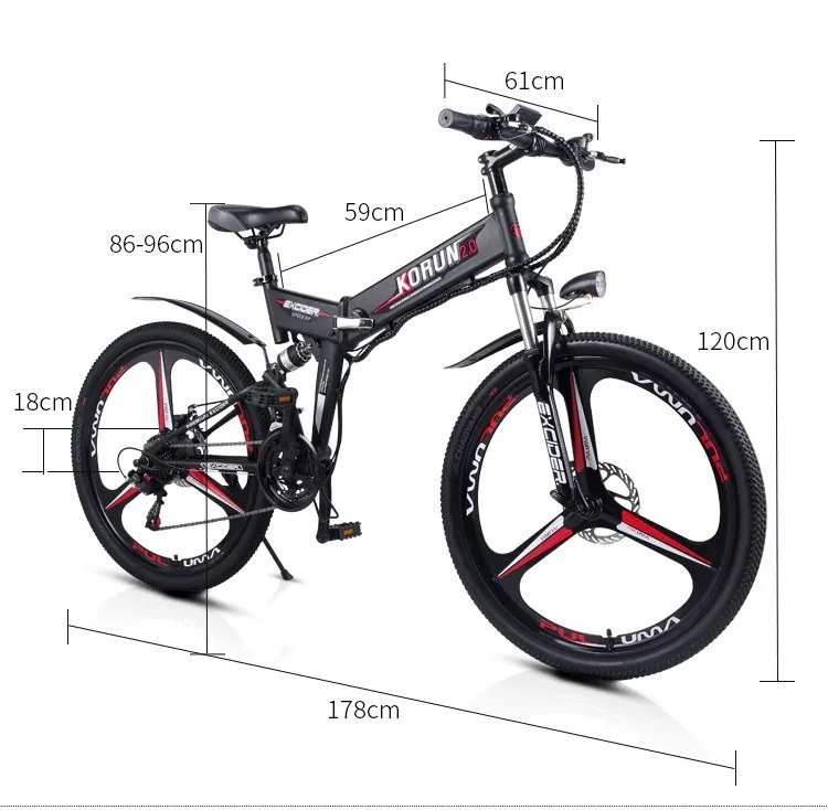 Best Promotional 48v 400w E-bike 21 Speed Gears Electric Bicycle Lcd Screen Cheap Foldable 26 Inch Folding Electric Mountain Bike 11