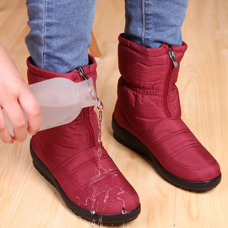 Comprar Botas de nieve 2017 Invierno Caliente antideslizante impermeable mujeres botas madre zapatos casual algodón invierno otoño botas Mujer