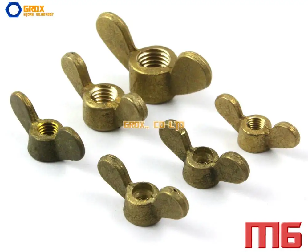 20 Pieces M6 Brass Metric Thread Wing Nut Butterfly Nutin Nuts from