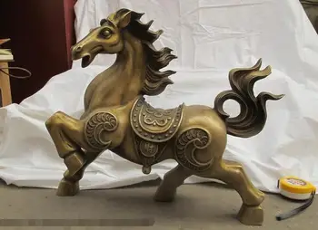 

Chinese Bronze Feng shui Wealth Money War Horse Animal Auspicious statue