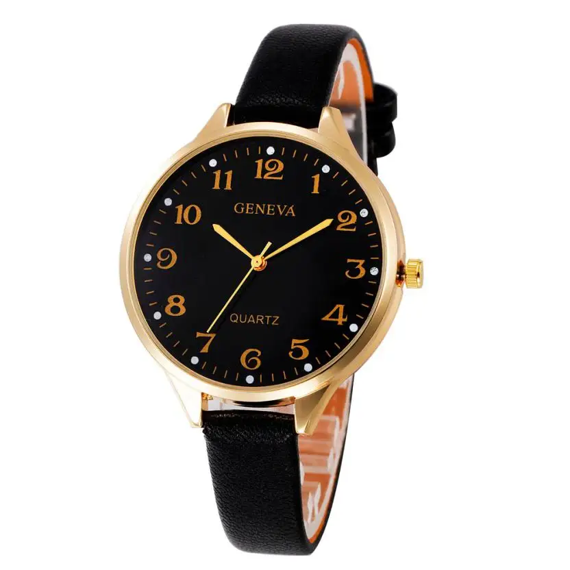 Брендовые Часы из искусственной кожи роскошные классические наручные часы модные повседневные Простые кварцевые наручные часы женские часы# D