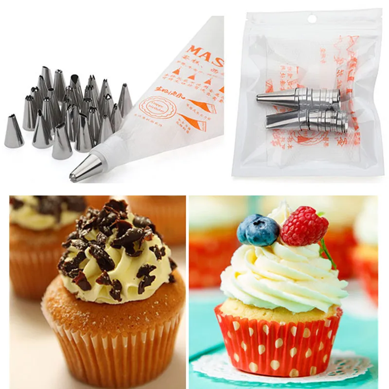 

8PCS 14PCS 26PCS 50PCS Stainless Steel Cream Nozzle Pastry Bag Converter Cake Decorating Tools Pastry Tools Accessories For Cake