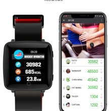 BL89 Bluetooth 4,0 1," TFT ips Touch Цвет Экран крови Давление монитор сердечного ритма спортивные Фитнес трекер Смарт-часы браслет