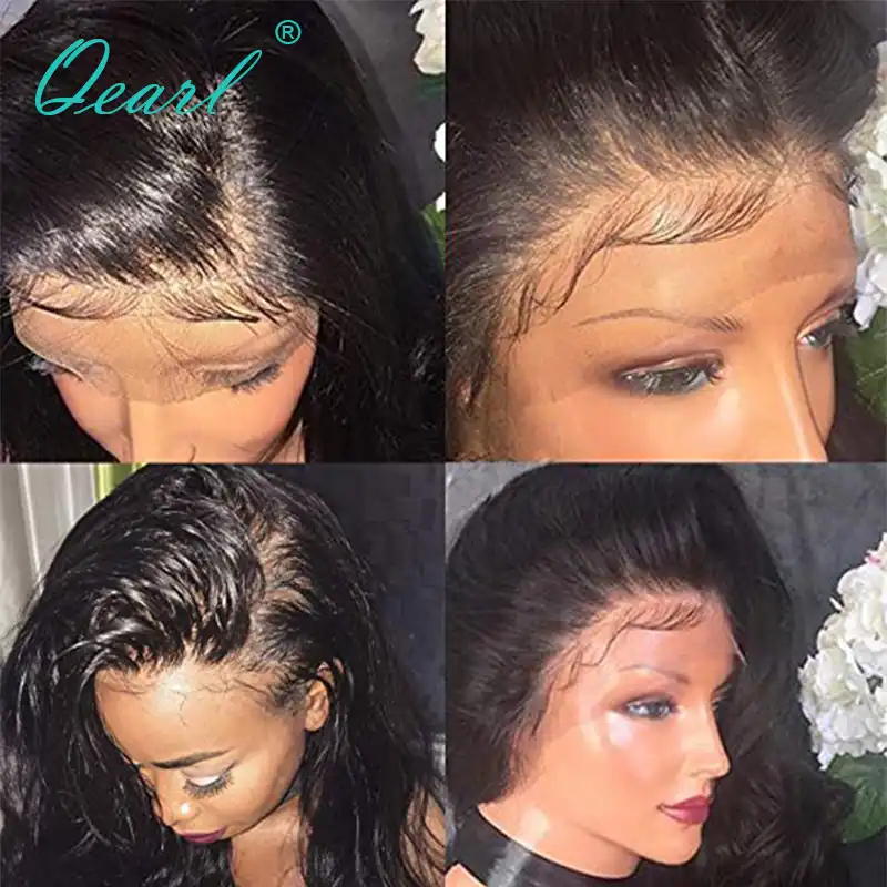 360 Lace Frontal Wig With Baby Hairs Ponytail Bun Wigs Brazilian