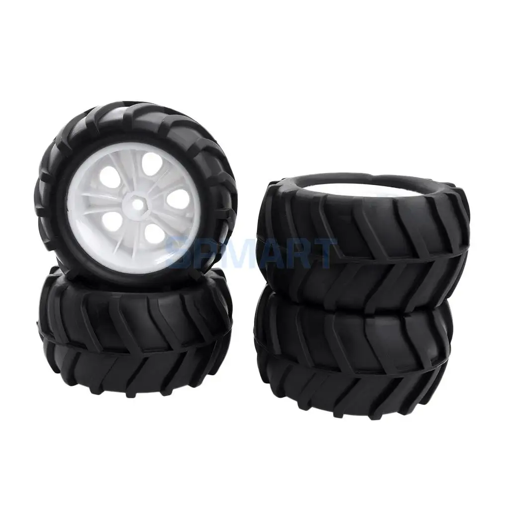 4Pcs 85mm Black Rubber Tire Tyres for 1/10 HSP HPI ZD Racing WPL Wltoys RC Rock Crawlers