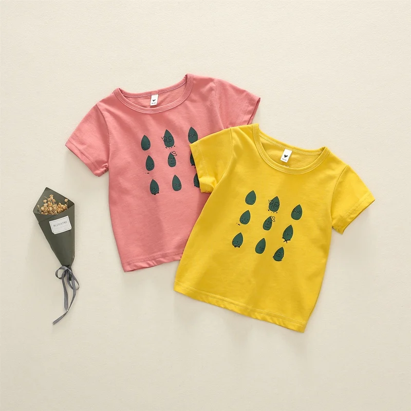 

2019 Casual Summer Girls Boys T-shirt Clothing Baby Girl Boy Clothes Infants Kids Wear Children Simply Tops T-shirt Tee S8798