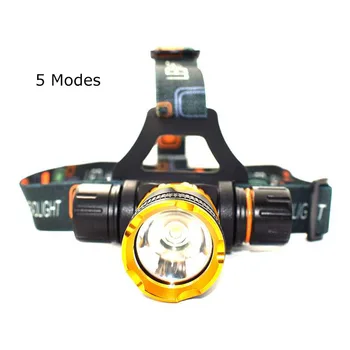 

XML-T6 Diving LED Headlamp Waterproof Headlight Flashlight Fishing Head Lamp 5 Modes Zoom Torch with 18650 Battery