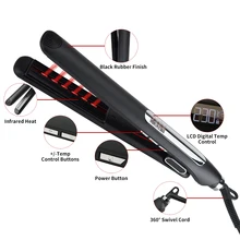 Профессиональный Выпрямитель для волос керамический светодиодный дисплей с плоским утюгом инфракрасный нагреватель