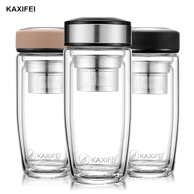 

ZOOOBE New Design 350ML Double Glass Tea Infuser My Water Bottle For Water With 304 Stainless Steel Filter Tea Tumbler
