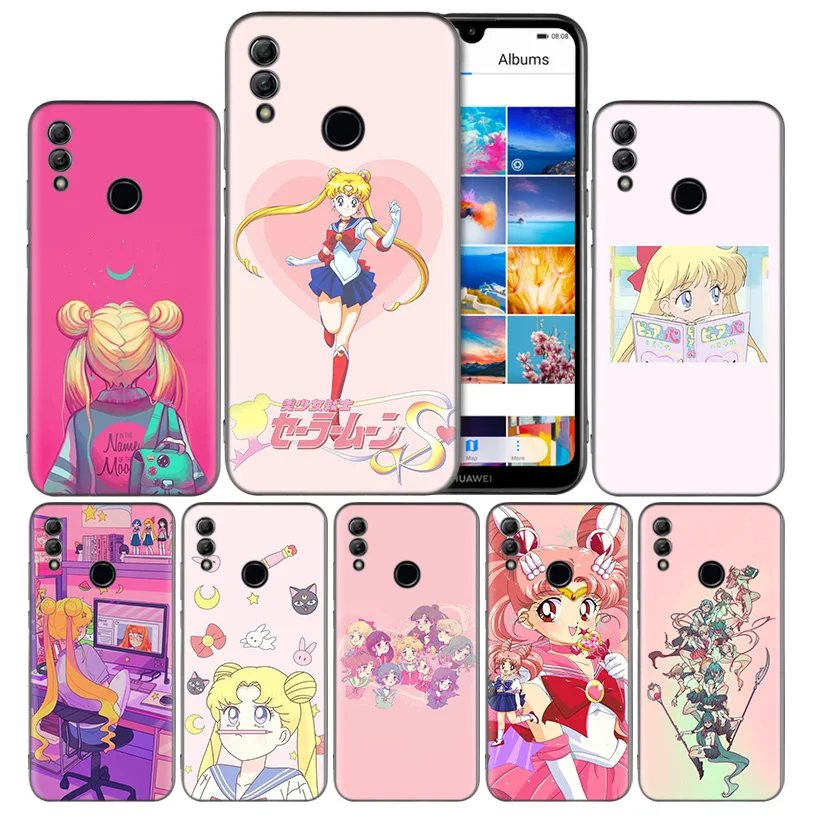 

Pink Sailor Moon Japanese AnimSilicone Case Cover for Huawei Honor 8X 8C 8A 8S 10 10i 20i 20 Play Y9 Y7 Y6 Y5 Lite Pro 2018 2019