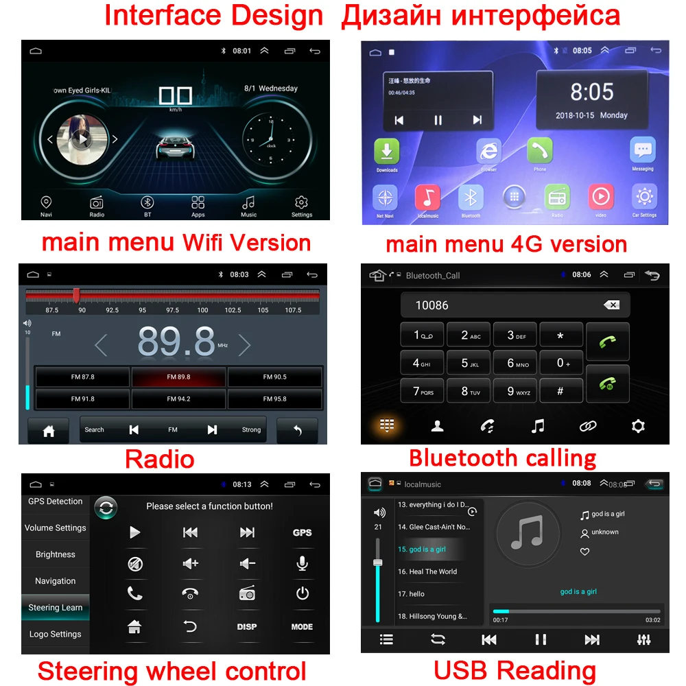 Android 8,1 2 DIN автомагнитола 2G ram 32G rom Bluetooth 4G wifi Универсальный 7 ''2din автомобильный DVD gps navi плеер четырехъядерный авто радио