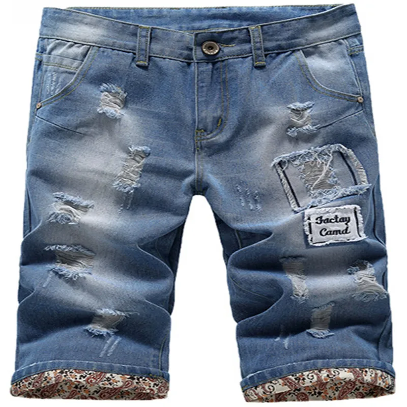 2016 Summer thin section denim pants cotton loose waist straight men