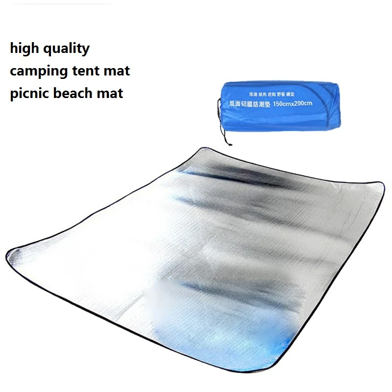 200 x 150 cm TwinkBling Aluminum Picnic Mat Blanket Waterproof Foldable Double-Sided Foil Sleeping Pad for Camping